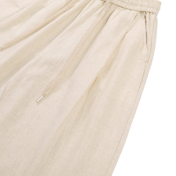 Solid Tint Linen-Blend Barrel Pants