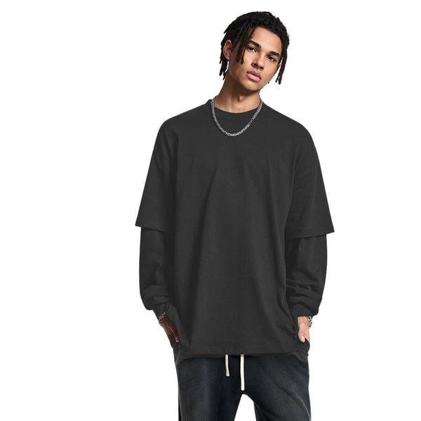 Streetwear Loose Fit Double-Layer Long-Sleeve Tee