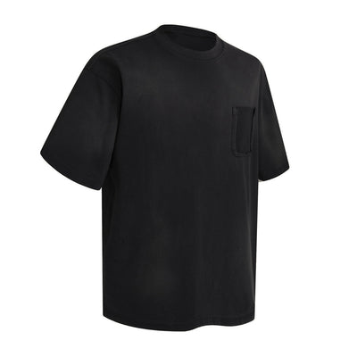 Swirl Dyed Distressed Pocket Loose Fit Crew Tee