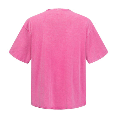 Oversized Street Style Vintage Faded Cotton T-Shirt