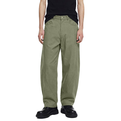 Solid Multi-Pocket Relaxed Workwear Cargo Pants