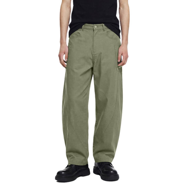 Solid Multi-Pocket Relaxed Workwear Cargo Pants