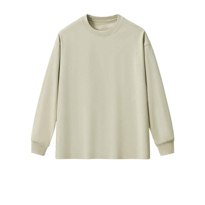 Solid Loose Fit Long-Sleeve Cotton T-Shirt 9.15oz
