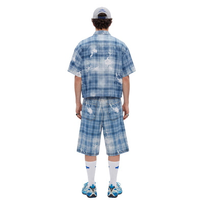 Heavyweight Distressed Plaid Box Polo Shirt 7.0oz
