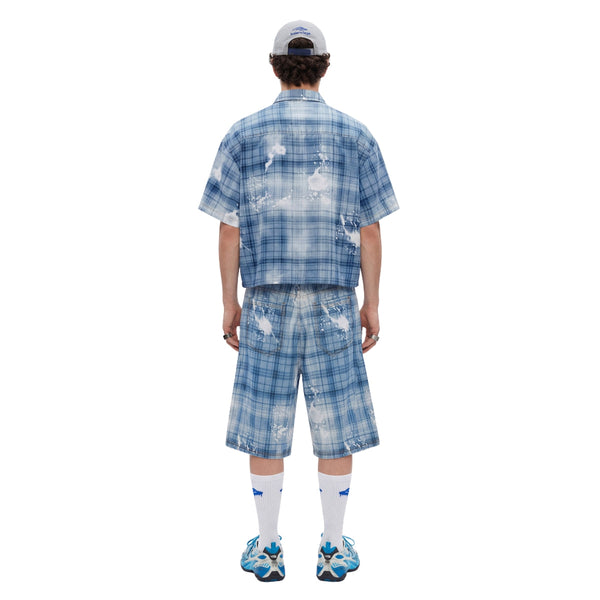Heavyweight Distressed Plaid Box Polo Shirt 7.0oz