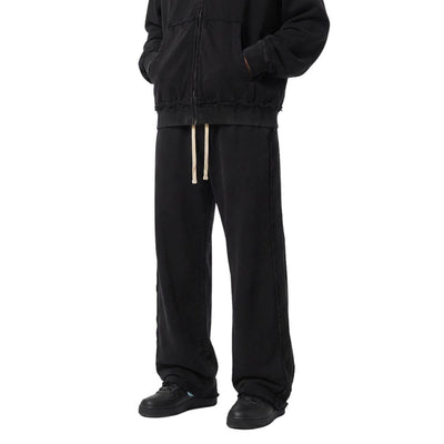 Relaxed Raw Hem Puddle Pants