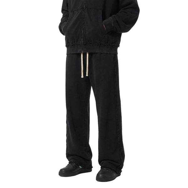 Relaxed Raw Hem Puddle Pants