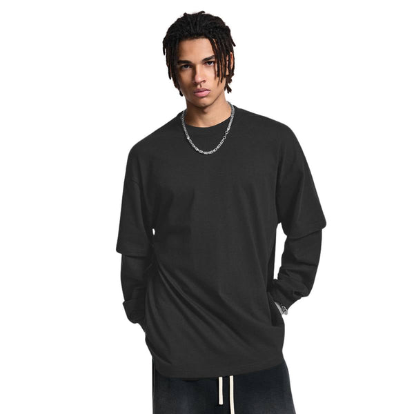 Streetwear Loose Fit Double-Layer Long-Sleeve Tee