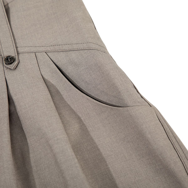 Vintage Curved Wide Leg Draped Trousers