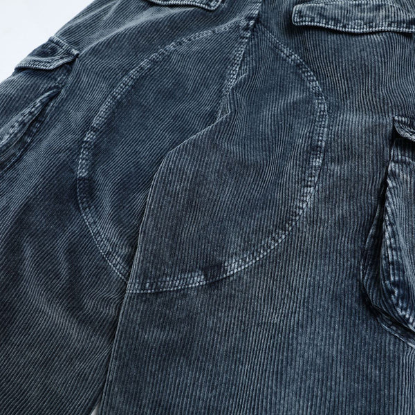 Washed Corduroy Deconstructed Relaxed Cargo Pants