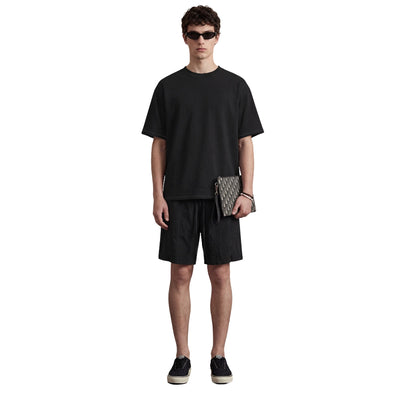 Vintage Wash Relaxed Linen-Cotton Blend Short Sleeve T-Shirt