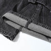 Black Zipper Detail Techwear Utility Denim Cargo Pants