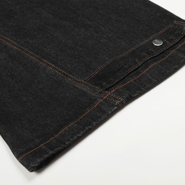 Structured Wide Leg Heavy Stitch Denim