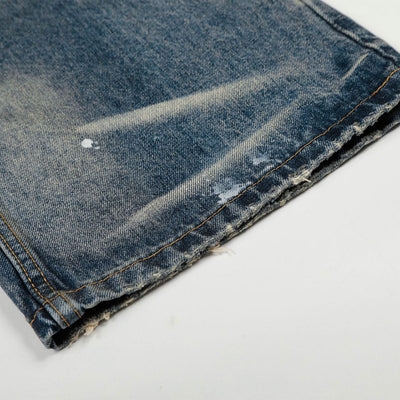 Distressed Paint Splatter High Waist Wide Leg Jeans