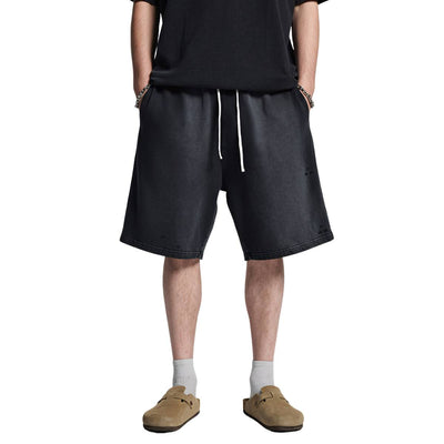 Distressed Spray Dyed Heavyweight Terry Sweat Shorts