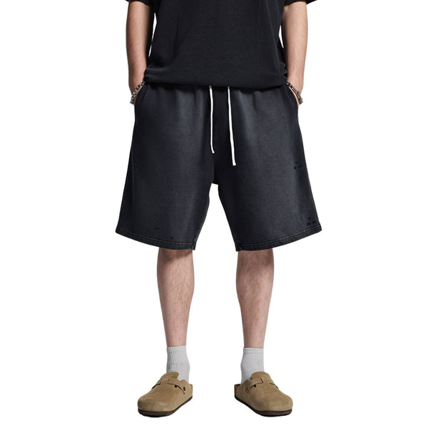 Distressed Spray Dyed Heavyweight Terry Sweat Shorts