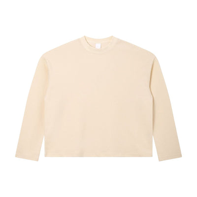 260G Waffle Knit Boxy Long Sleeve Tee
