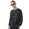 Men's Camouflage Waffle Crew Neck Loose Fit Tee Shirt