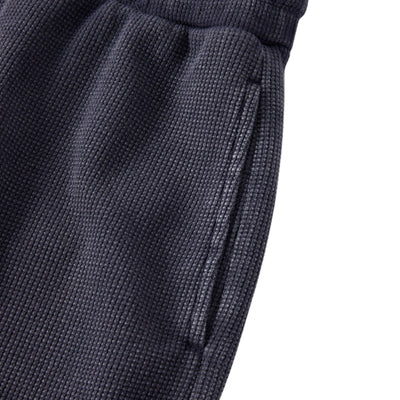West Coast Waffle Double Waistband Snow Washed Distressed Shorts