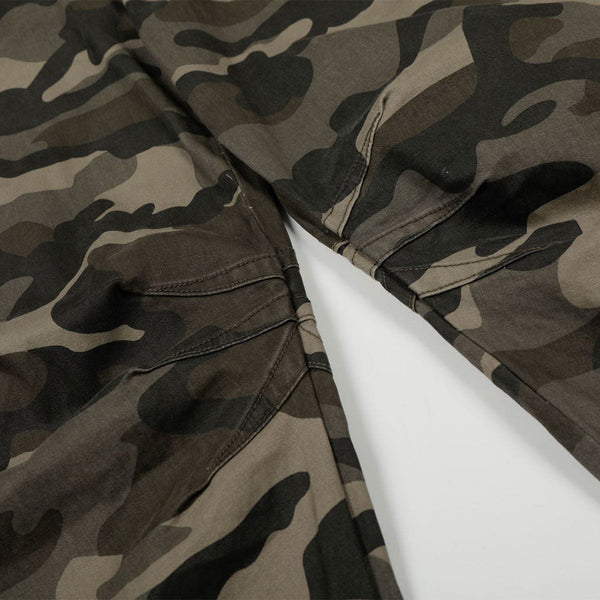 Camouflage Utility Wide Leg Adjustable Hem Pants