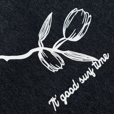 Floral Print Vintage Wide Leg Jeans