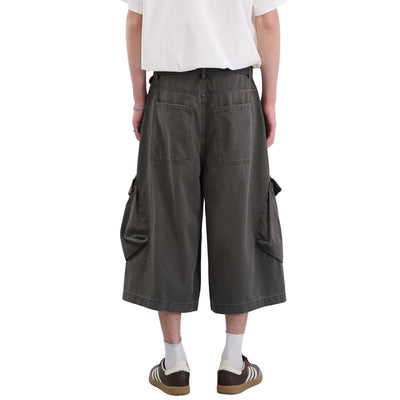 Multi-Pocket Baggy Cargo Cropped Pants