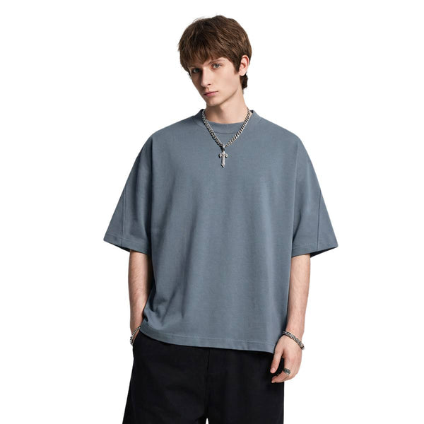 Boxy Fit Premium Cotton Drop Shoulder Batwing Sleeve T-Shirt