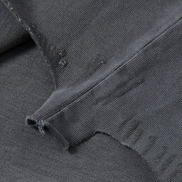 Distressed Raw Hem Boxy Cotton T-Shirt
