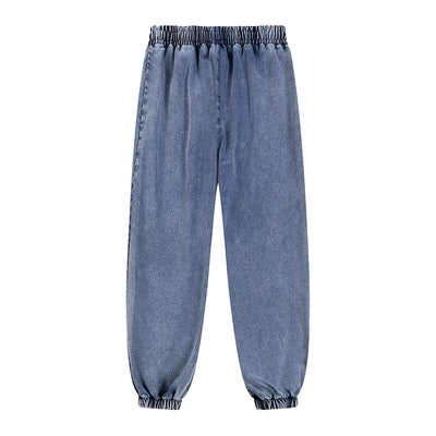 Washed Baggy Knit Denim Joggers