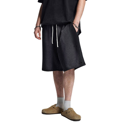 Distressed Spray Dyed Heavyweight Terry Sweat Shorts