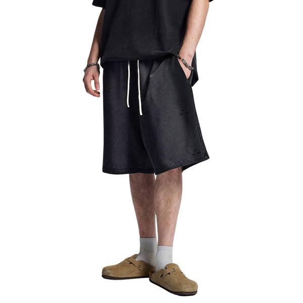 Distressed Spray Dyed Heavyweight Terry Sweat Shorts