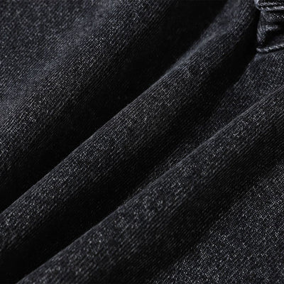 Black Zipper Detail Techwear Utility Denim Cargo Pants