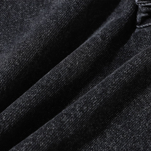 Black Zipper Detail Techwear Utility Denim Cargo Pants