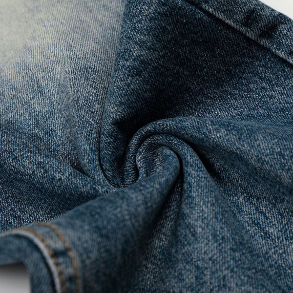 High Waist Wide Leg Distressed Faded Jeans