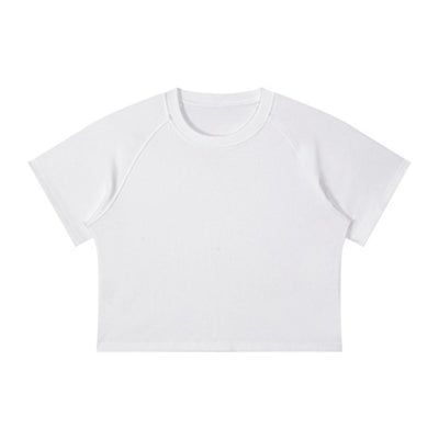 Crew Neck Raglan Short Sleeve Ribbed Tee 315G