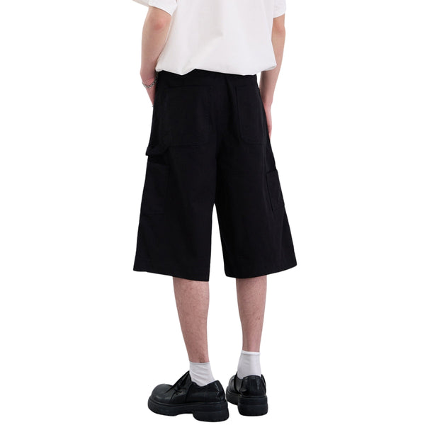 Rivet Detail Baggy Bermuda Cargo Streetwear Denim Pants Shorts