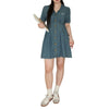 Bow-Embroidered Corset Denim Mini Dress