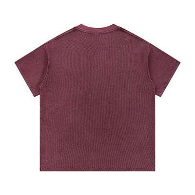 340G Vintage Wash Waffle Knit Relaxed Fit T-Shirt