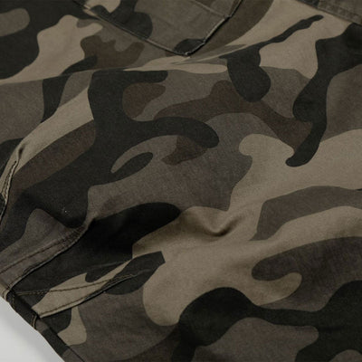 Camouflage Utility Wide Leg Adjustable Hem Pants