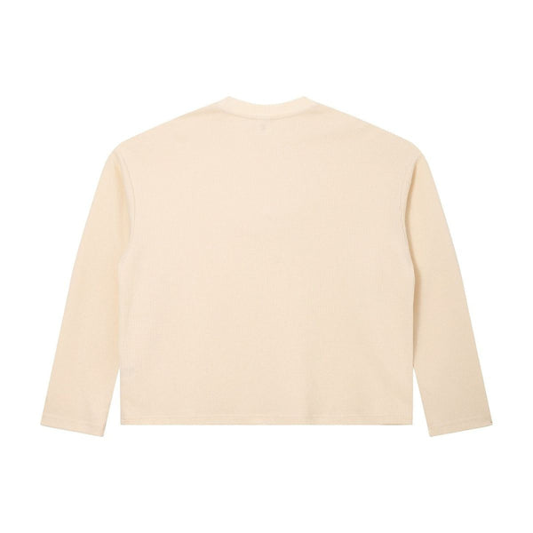 260G Waffle Knit Boxy Long Sleeve Tee