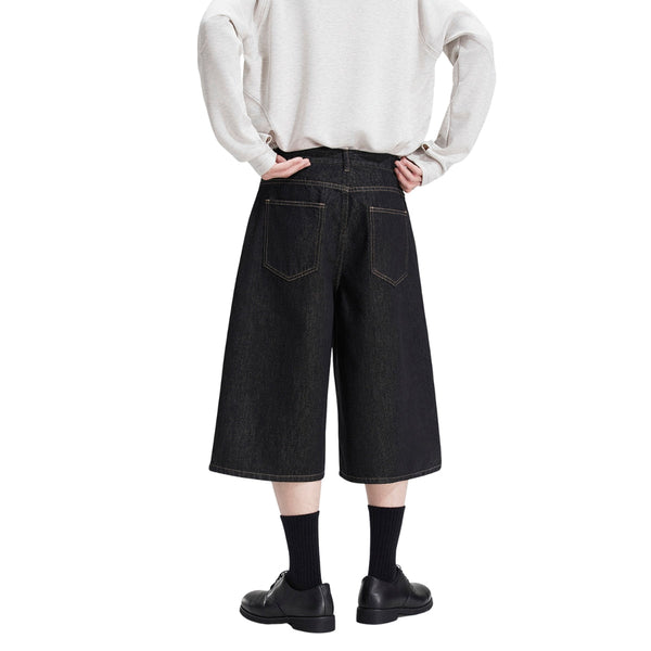 Vintage Loose Straight-Leg Denim Bermuda Shorts