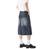 Washed Indigo Relaxed Fit Utility Denim Shorts