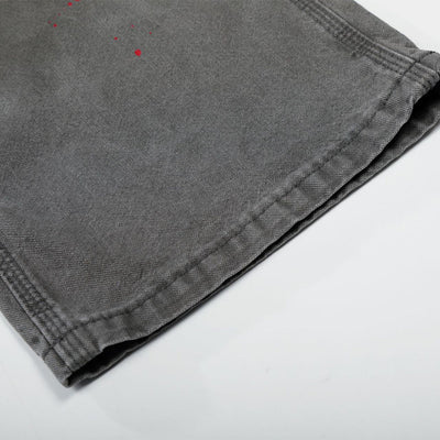 Wide Leg Banana Jeans Cat Whisker Painted Denim