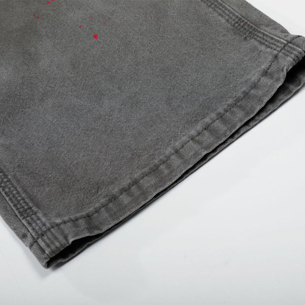Wide Leg Banana Jeans Cat Whisker Painted Denim