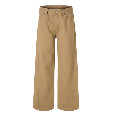 High Waisted Wide Leg Quilted Twill Utility Pants