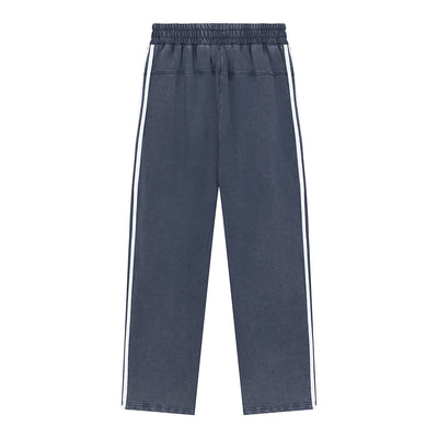 Contrast Side-Stripe Cotton Sweatpants