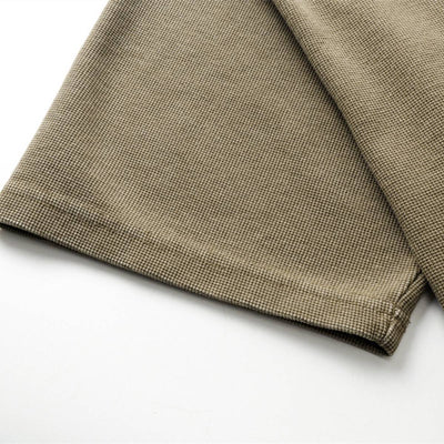 Casual Waffle Fabric Button Neck T-Shirt