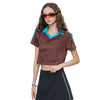 Contrast Panel Y2K Athletic Crop Tee