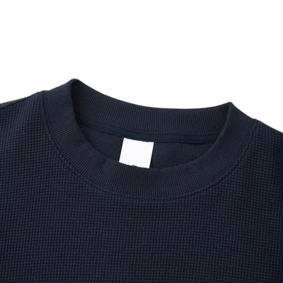 260G Waffle Knit Boxy Long Sleeve Tee