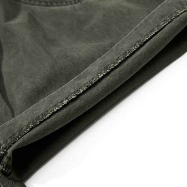 Men's Distressed Washed Denim Cargo Pants Punk Street Loose Zipper